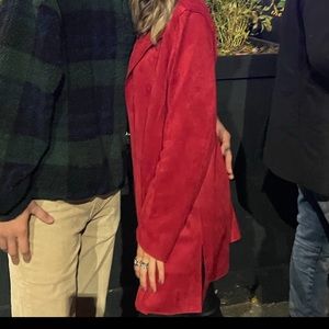 Long Red Soft Blazer